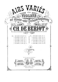 Arie mit Variationen Nr.6, Op.12: Partitur by Charles-Auguste de Beriot