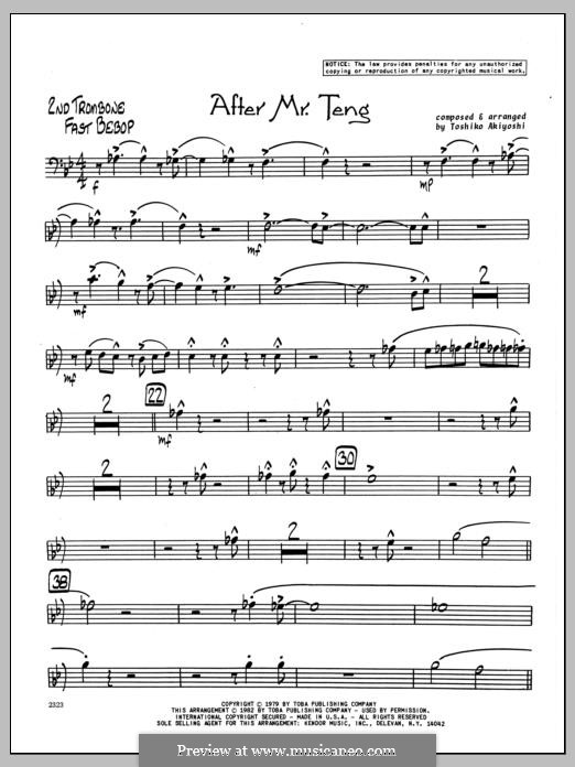 After Mr. Teng: 2nd Trombone part by Toshiko Akiyoshi