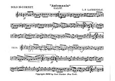 Automania. Galopp für Kornett und Orchester: Kornett Solo Stimme in B by Louis-Philippe Laurendeau
