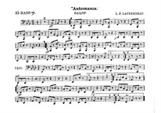 Automania. Galopp für Kornett und Orchester: Bassstimme in Es by Louis-Philippe Laurendeau