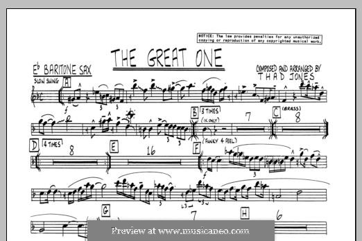 The Great One: Baritone Sax part by Thad Jones