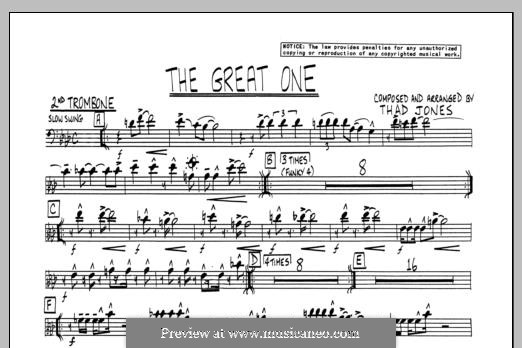 The Great One: 2nd Trombone part by Thad Jones
