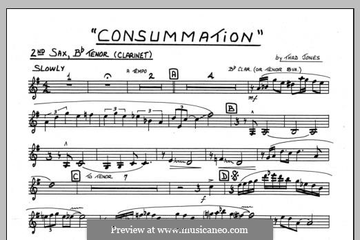Consummation: 2nd Bb Tenor Saxophone part by Thad Jones