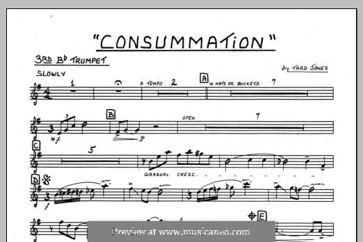 Consummation: 3rd Bb Trumpet part by Thad Jones
