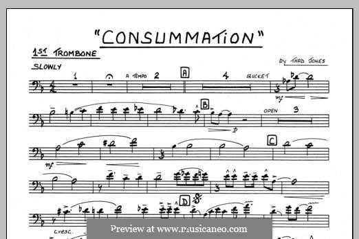 Consummation: 1st Trombone part by Thad Jones