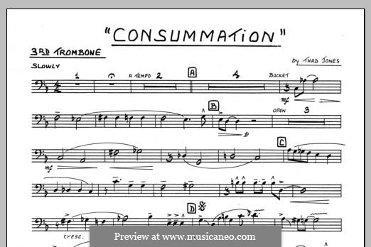Consummation: 3rd Trombone part by Thad Jones