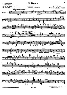 Duos für zwei Cellos, Op.38: Cellostimme II by Sebastian Lee