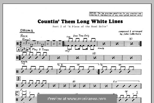 Countin' Them Long White Lines: Drums part by John LaBarbara