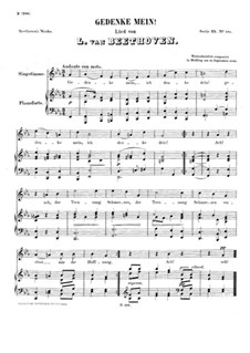 Gedenke mein, WoO 130: Gedenke mein by Ludwig van Beethoven