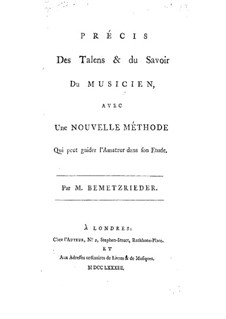 Abstract of the Talents and Knowledge of a Musician: French text by Anton Bemetzrieder