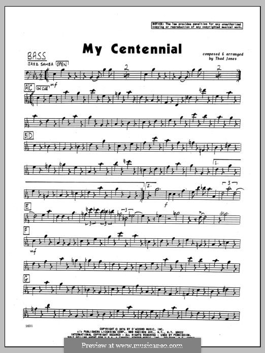 My Centennial: Bassstimme by Thad Jones