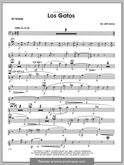 Los Gatos: 3rd Trombone part by Jeff Jarvis