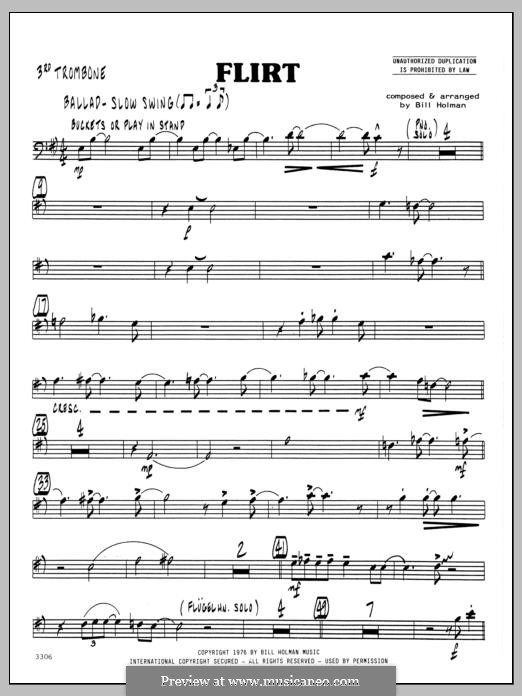 Flirt: 3rd Trombone part by Bill Holman