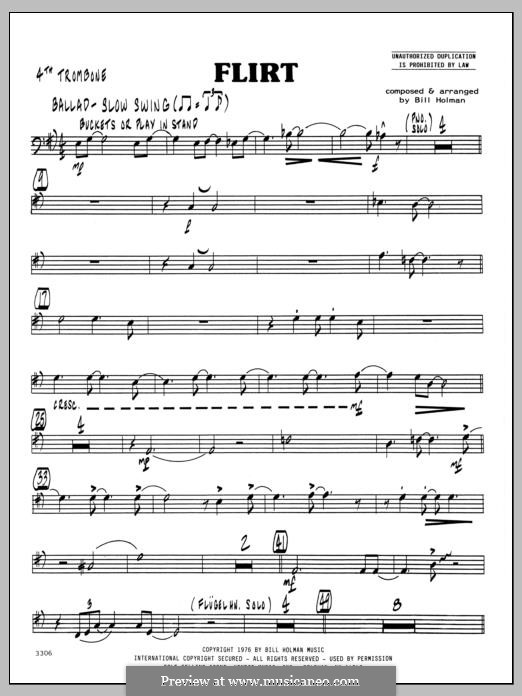 Flirt: 4th Trombone part by Bill Holman