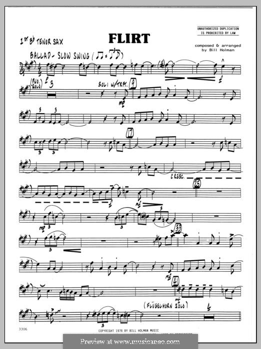 Flirt: 1st Bb Tenor Saxophone part by Bill Holman