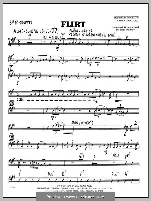 Flirt: 2nd Bb Trumpet part by Bill Holman