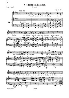 Neun Lieder, Op.32: Nr.1 Wie rafft ich mich auf in der Nacht by Johannes Brahms