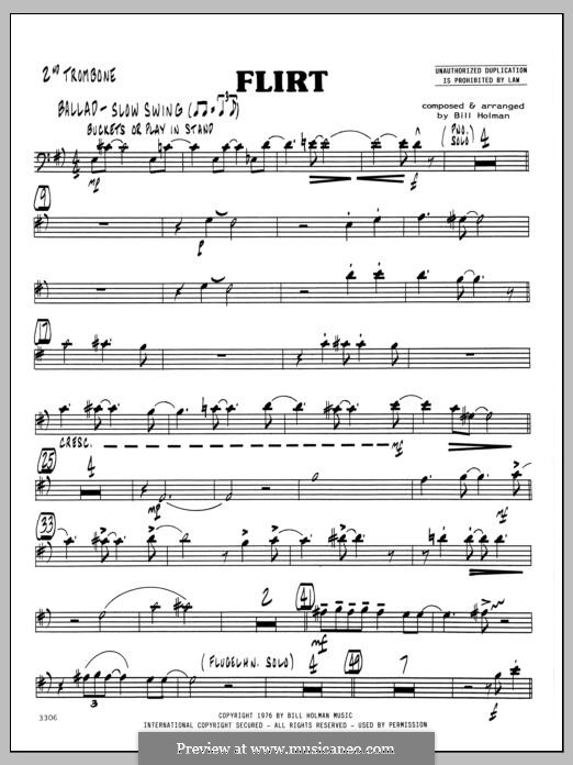 Flirt: 2nd Trombone part by Bill Holman