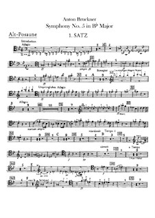 Sinfonie Nr.5 in B-Dur, WAB 105: Posaune- und Basstubastimmen by Anton Bruckner
