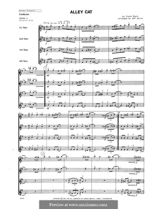 Alley Cat: For flutes - full score by Frank Bjorn