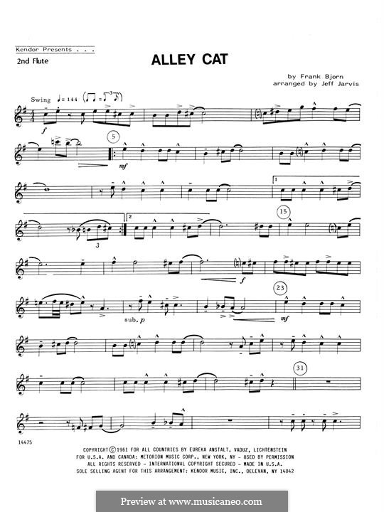 Alley Cat: For flutes - 2nd Flute part by Frank Bjorn