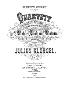 Streichquartett in g-Moll, Op.21: Violinstimme I by Julius Klengel