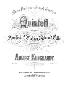 Klavierquintett in g-Moll, Op.43: Klavierquintett in g-Moll by August Klughardt