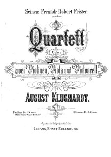 Streichquartett in D-Dur, Op.61: Stimmen by August Klughardt