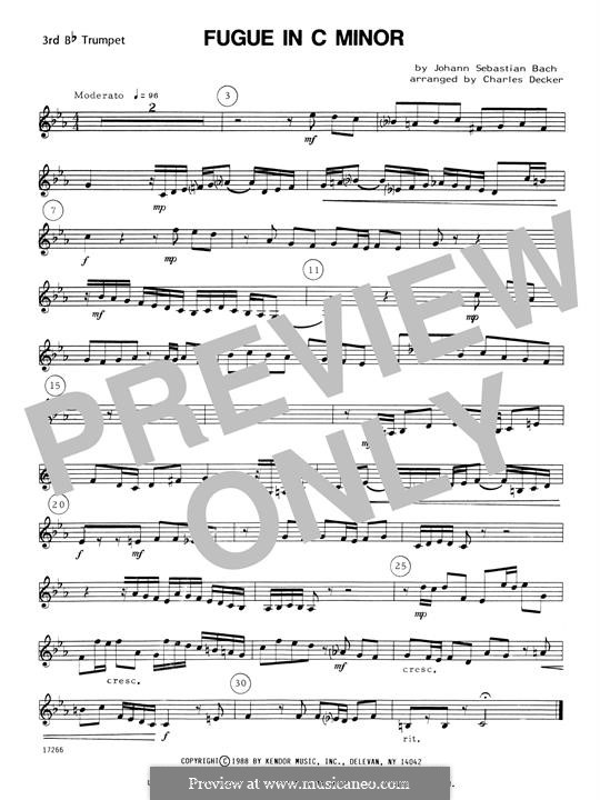 Präludium und Fuge Nr.2 in c-Moll, BWV 847: For quartet trumpets – 3rd Bb Trumpet by Johann Sebastian Bach
