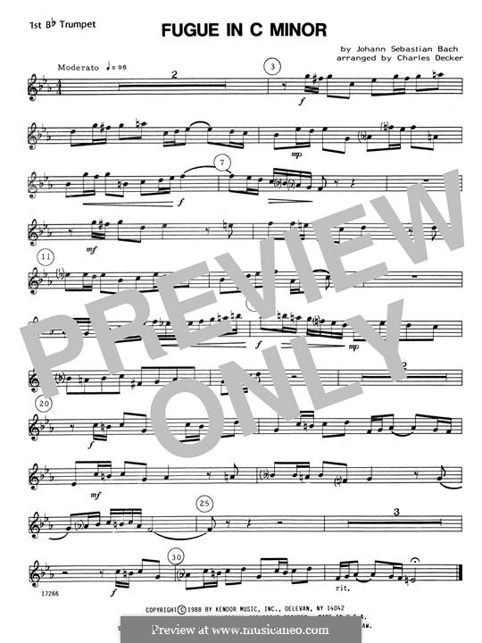 Präludium und Fuge Nr.2 in c-Moll, BWV 847: For quartet trumpets – 1st Bb Trumpet by Johann Sebastian Bach