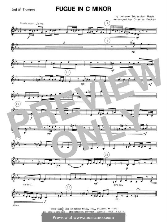 Präludium und Fuge Nr.2 in c-Moll, BWV 847: For quartet trumpets – 2nd Bb Trumpet by Johann Sebastian Bach