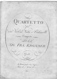 Streichquartett in G-Dur, Op.23: Streichquartett in G-Dur by Franz Krommer