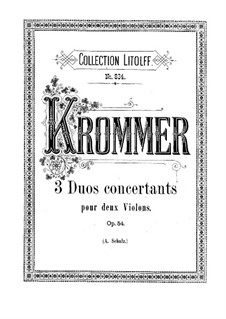 Drei Duos für zwei Violinen, Op.54: Stimmen by Franz Krommer