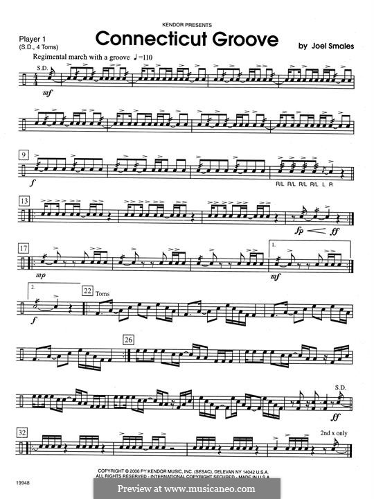 Connecticut Groove: Percussion 1 part by Joel Smales