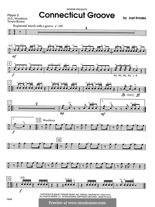 Connecticut Groove: Percussion 3 part by Joel Smales
