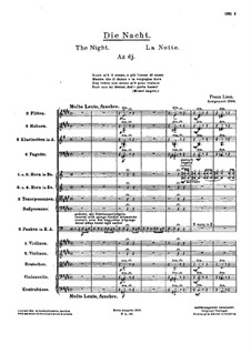 Drei Traueroden, S.112: Nr.2 Die Nacht by Franz Liszt