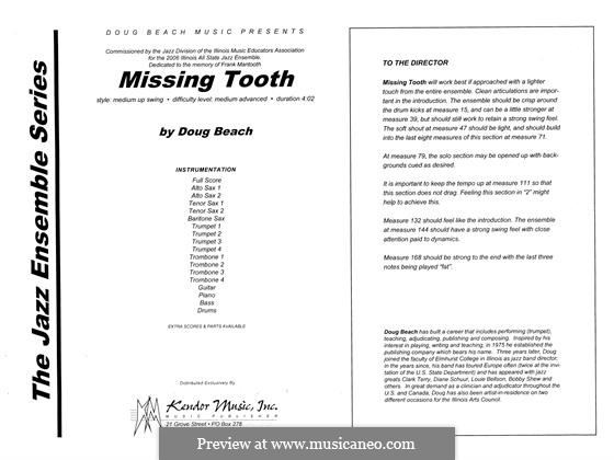 Missing Tooth: Vollpartitur by Doug Beach