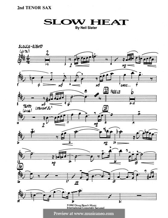 Slow Heat: 2nd Bb Tenor Saxophone part by Neil Slater