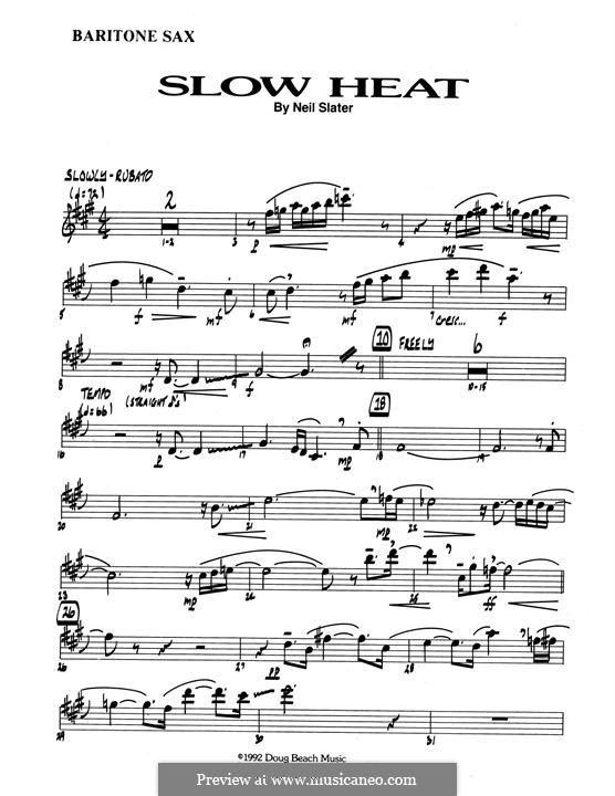 Slow Heat: Eb Baritone Saxophone part by Neil Slater