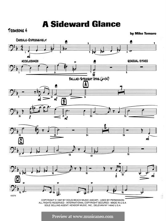A Sideward Glance: 4th Trombone part by Mike Tomaro