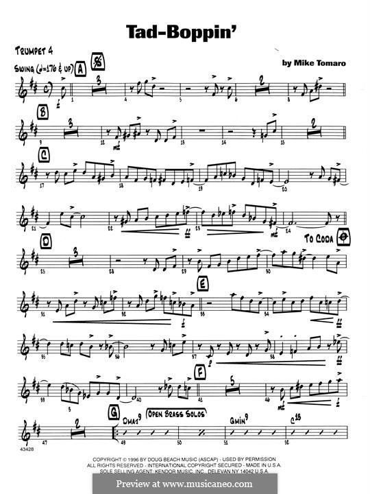 Tad-Boppin: 4th Bb Trumpet part by Mike Tomaro