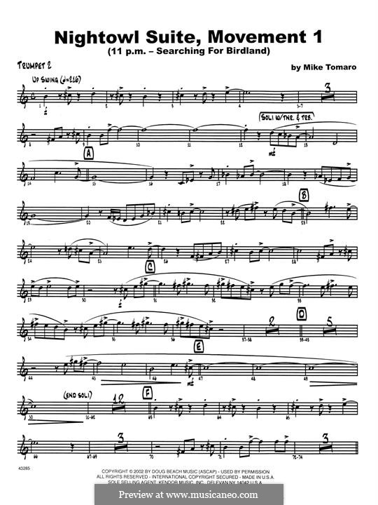 Nightowl Suite, Mvt.1: 2nd Bb Trumpet part by Mike Tomaro