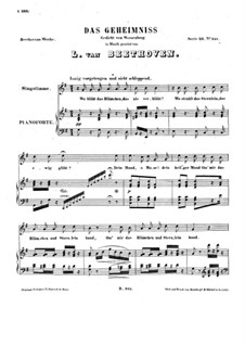 Das Geheimnis, WoO 145: Klavierauszug mit Singstimmen by Ludwig van Beethoven