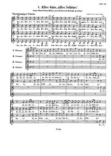 Alles Gute, alles Schöne, WoO 179: Vocal score by Ludwig van Beethoven