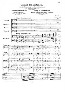 Fleurs des landes, H.124 Op.13: Le chant des bretons, for choir and piano (Second version) by Hector Berlioz