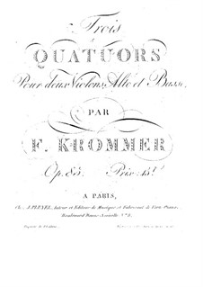 Streichquartett in B-Dur, Op.85 No.2: Streichquartett in B-Dur by Franz Krommer