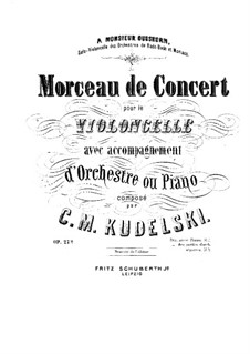 Konzertstück für Cello (oder Bratsche) und Orchester, Op.27: Solostimme by Carl Matthias Kudelski