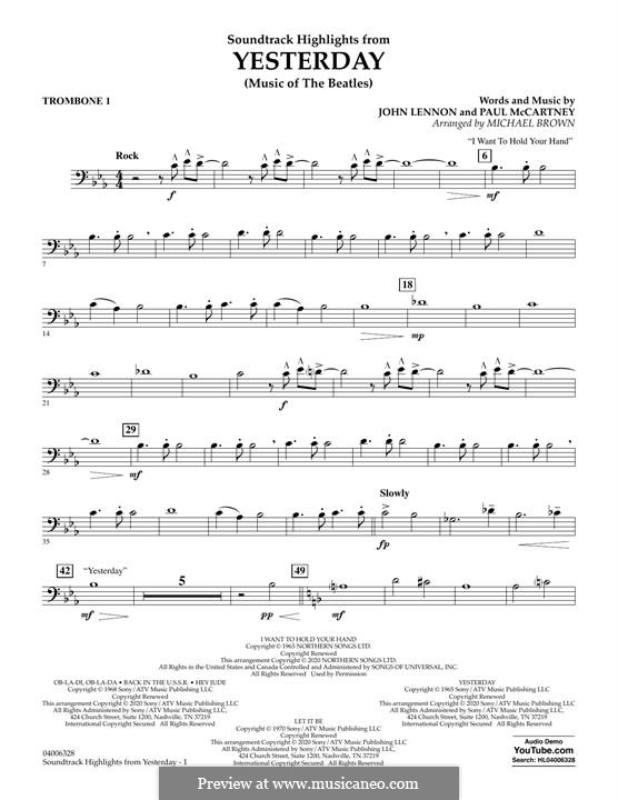 Highlights from Yesterday (Music of The Beatles): Trombone 1 part by John Lennon, Paul McCartney