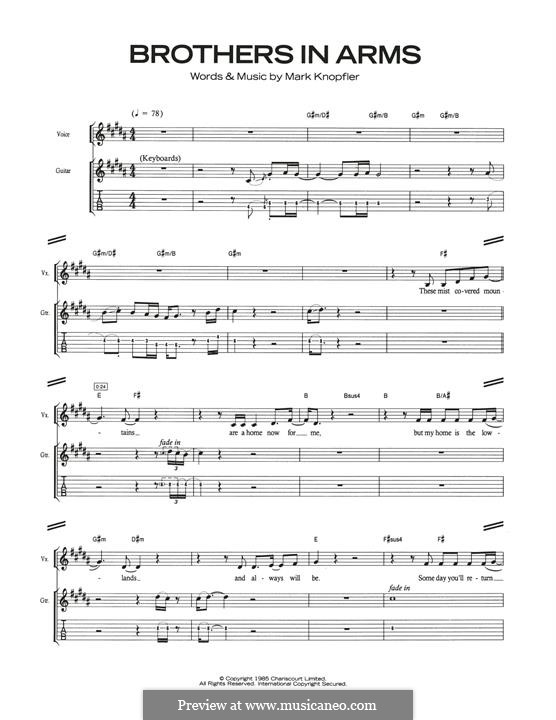 Brothers in Arms (Dire Straits): Für Gitarre by Mark Knopfler