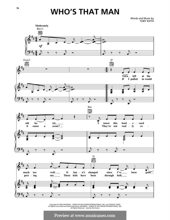 Who's That Man: Für Stimme und Klavier (oder Gitarre) by Toby Keith